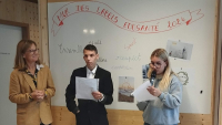 Chloé et Louis présentent le contenu du projet Edusanté du lycée